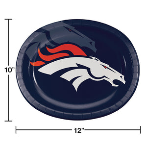 Denver Broncos Oval Platter 10" X 12", 8 ct Party Decoration