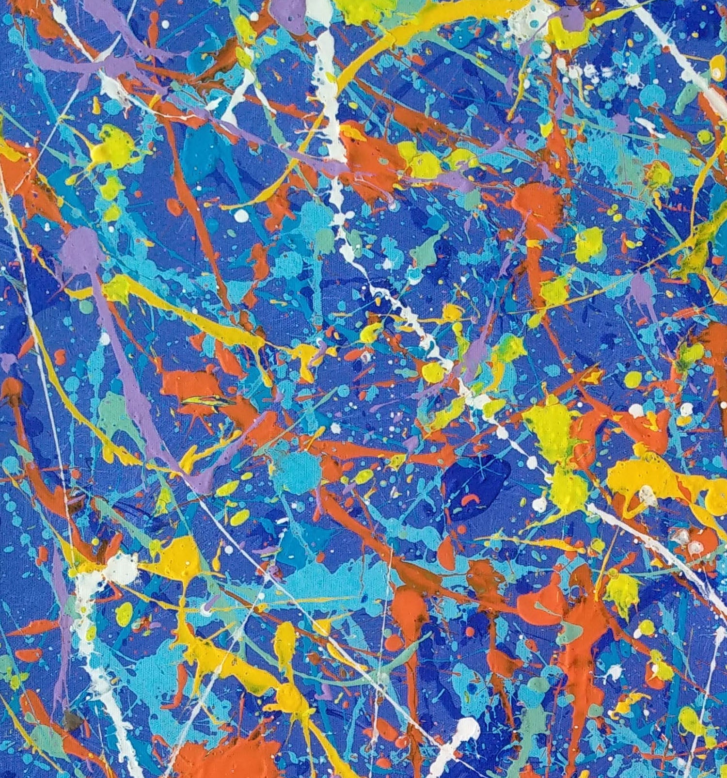 Blue Splatter Paint Artist Abstract Art L603 Largeartcanvas