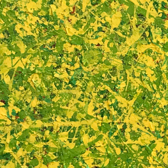 abstract original | yellow and green abstract painting | green abstract art L745-10