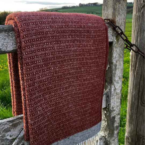 Harald rust orange wool blanket