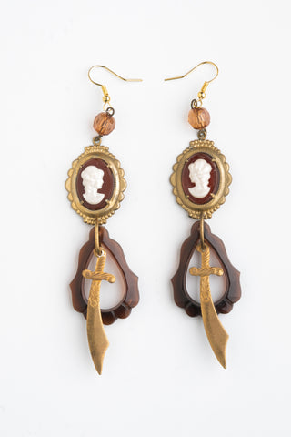 Cameo Earrings | Vintage Jewelry | Dolce and Gabbana style | Artisan Jewellery