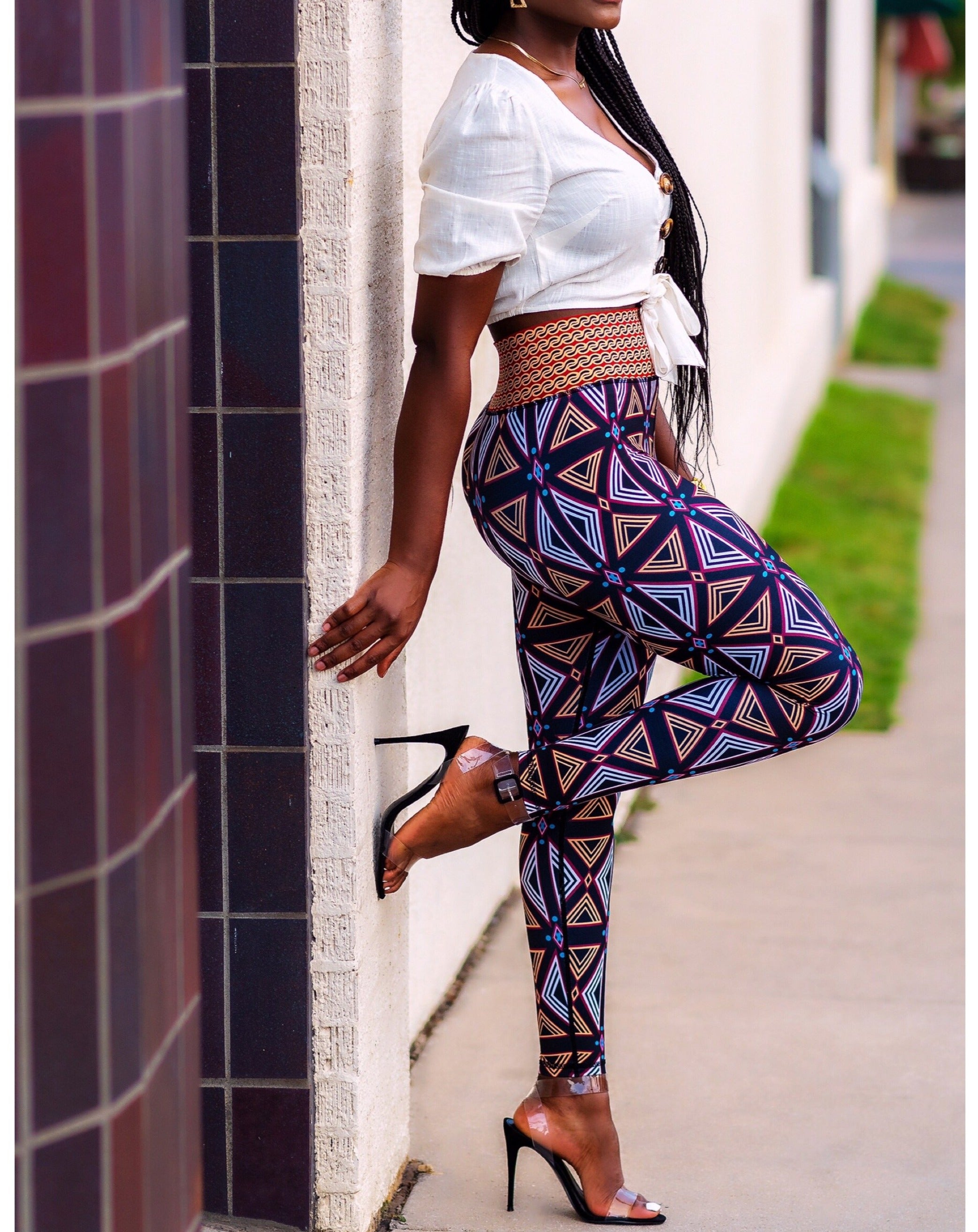 Tribal Print Leggings | Multi color leggings | Aztec Leggings – Saved by  the Dress