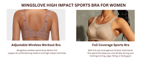 B91xZ Sports Bras for Women High Impact Wireless Full Coverage