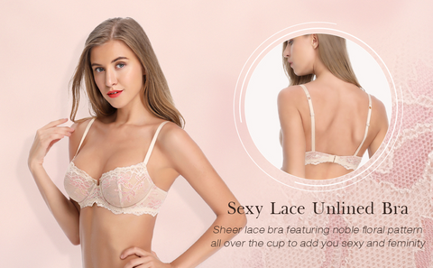 Eyelash Lace Demi Sexy Sheer Lace Balconette Bra – WingsLove