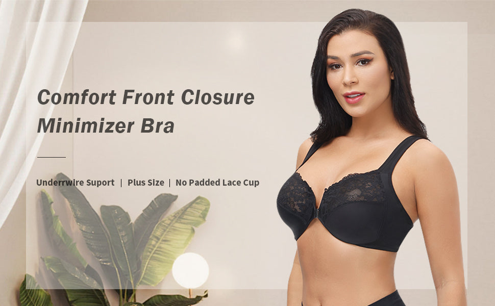 Buy Women Lace Bra Front Closure No Underwire Plus Size Bras Huaishu at