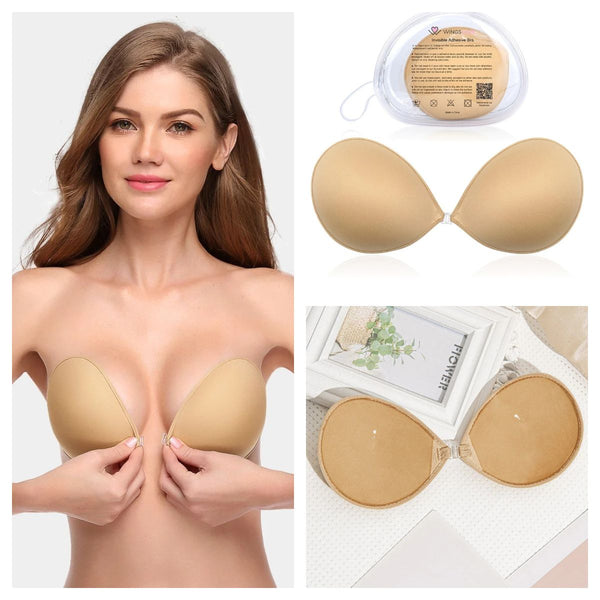 wingslove Plunge Bra Inserts Pasty Bra Coffee