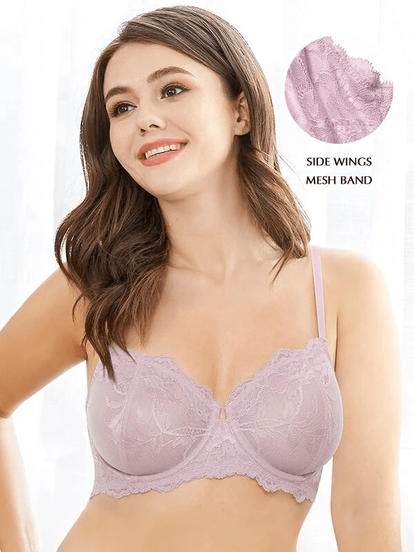 Eyelash Lace Demi Sexy Sheer Lace Balconette Bra – WingsLove