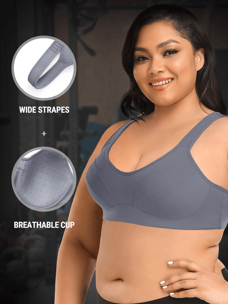 Plus Size Women's Sports Bras for Larger Bust, Full Coverage