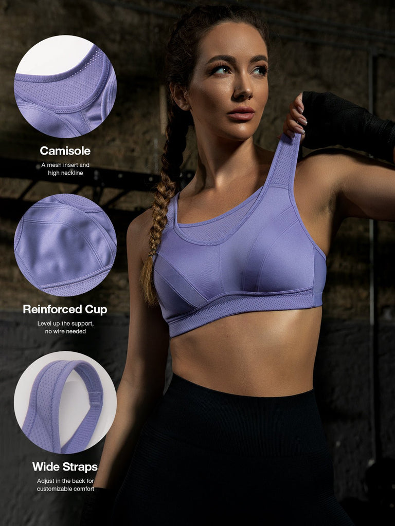 Sports Bras for Women High Support Large Bust Sports Workout Seamless 3PC  Fitness Support for Low Back Bra