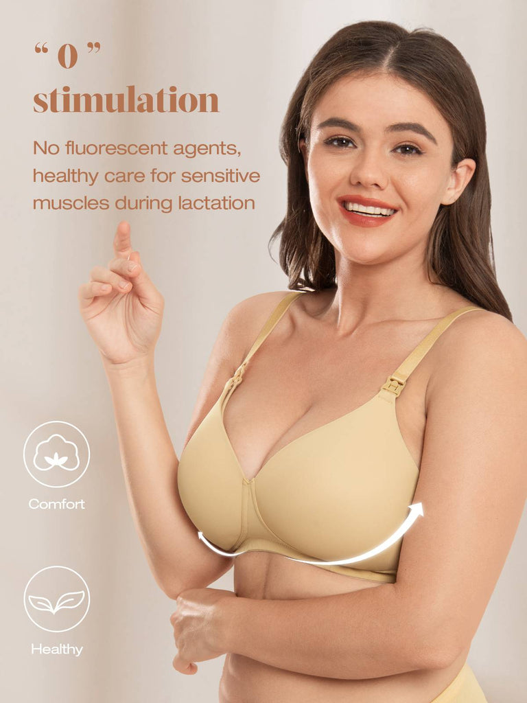 IGLEYS Maternity Nursing Sleep Bra (S/M - Nude), Babies & Kids