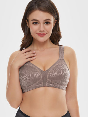 Women's Minimiser Support 100% Cotton Non-Padded Full Coverage Bra, Wireless/Wire-Free