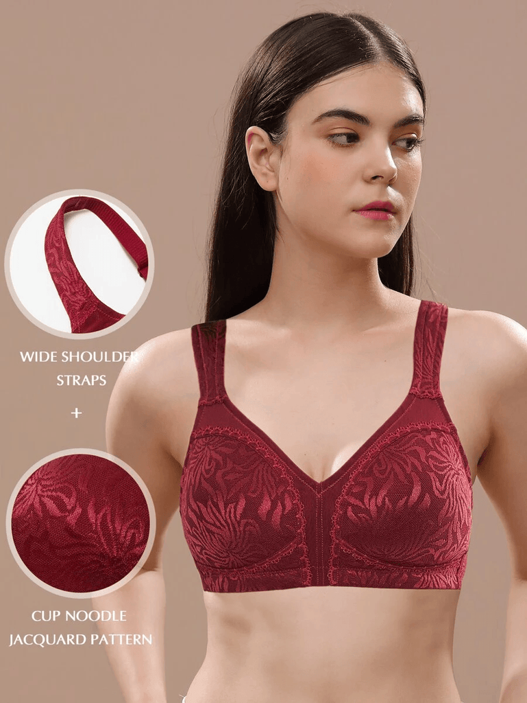 Women's Wireless Minimizer Bras Embroidered Full Figure – Swaggy Fit
