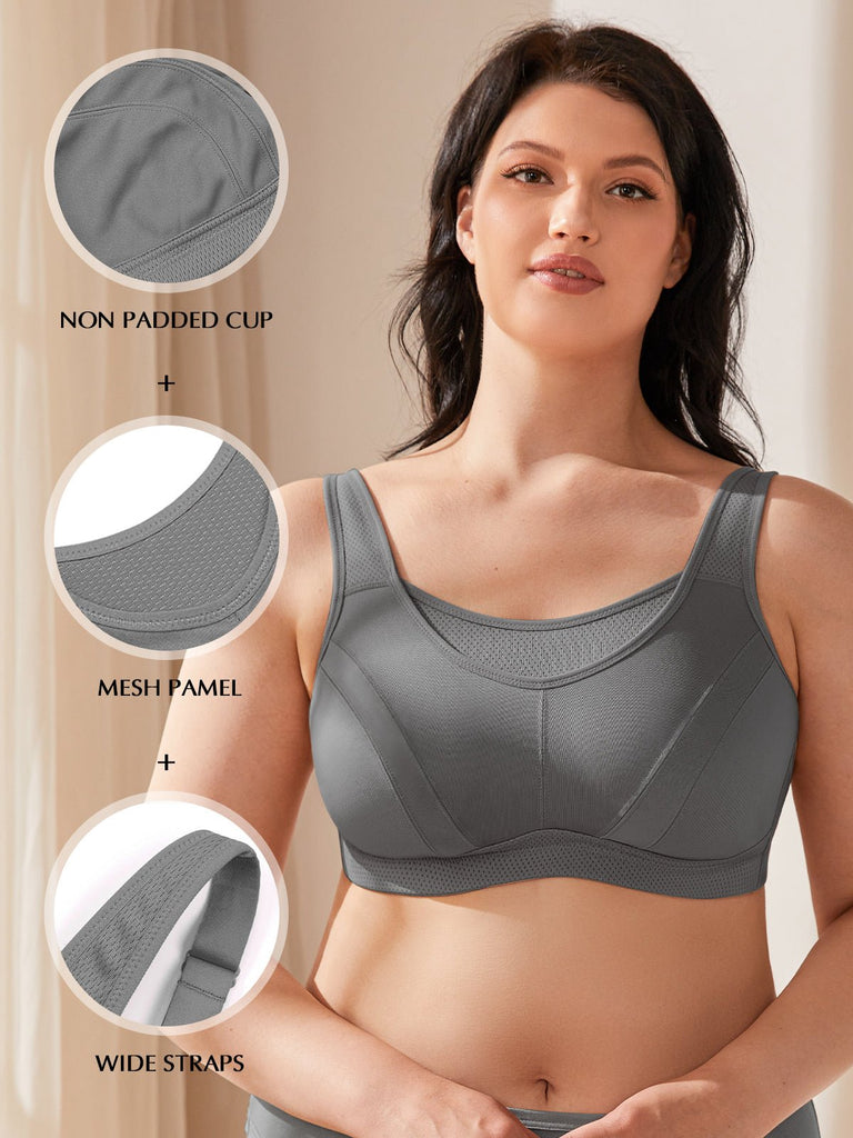 Borniu Wirefree Bras for Women, Plus Size Adjustable Shoulder Straps Lace  Bra Wirefreee Extra-Elastic Bra Active Yoga Sports Bras 42C/D-48C/D, Summer  Savings Clearance 