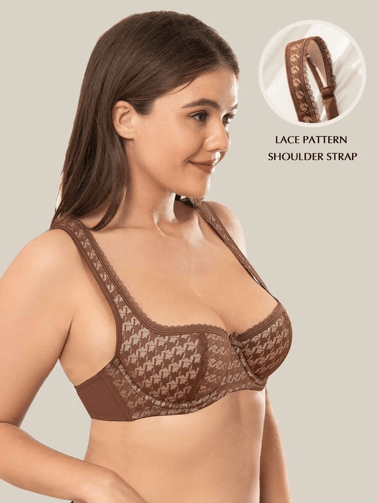 Plunge Push up Bra Balconette Half Cup Bra