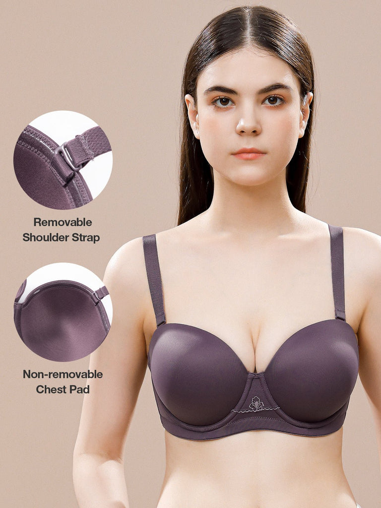 adviicd Minimizer Bras for Women Full Coverage Women's Multiway Strapless  Bra Full Figure Underwire Contour Beauty Back Plus Size Bra Purple 46 105D
