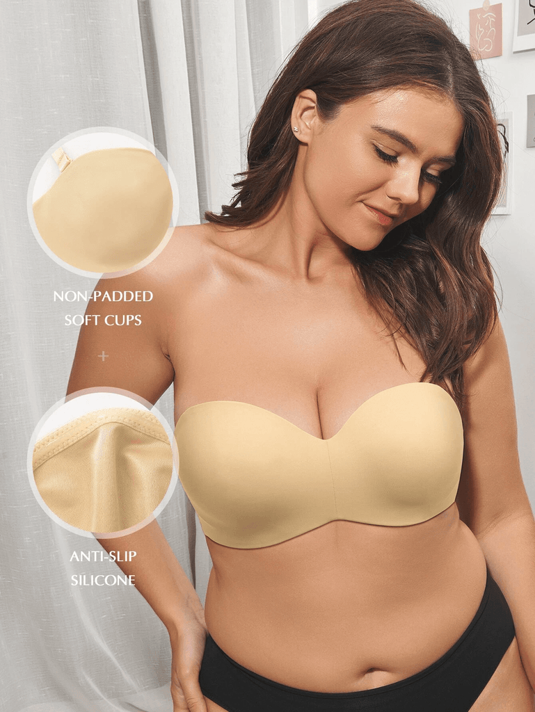 Wingslove Women's Underwire See Through Unlined Push Up Multiway Bra,Nude, 32D 