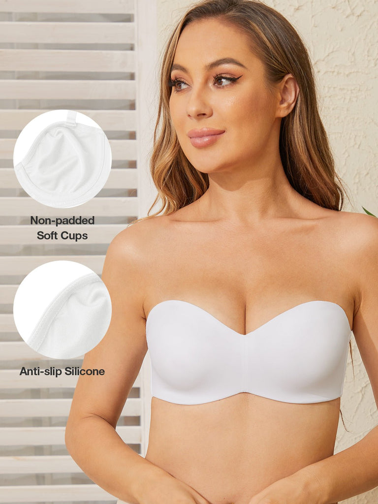 Strapless Unlined Underwire Multiway Bra White – WingsLove