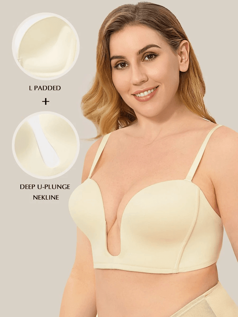 Women's Lace Bralette Top Deep V Plunge with Removable Pads Wirefree –  WingsLove