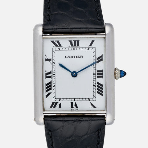 cartier tank white gold