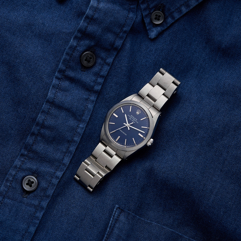 rolex air king blue dial