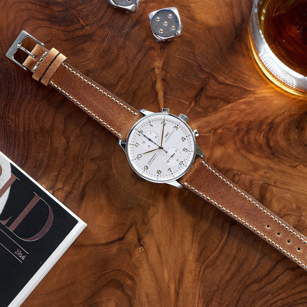 brown leather strap