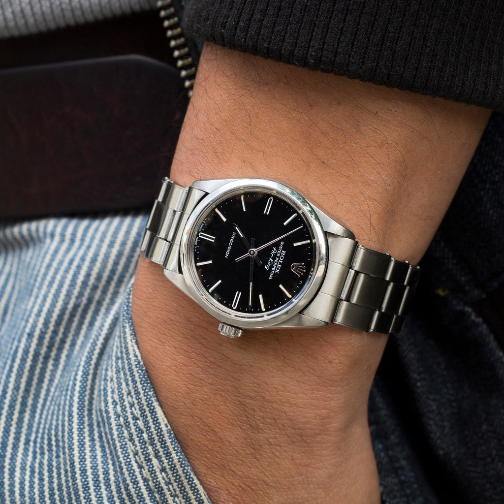 rolex air king 5500 black dial