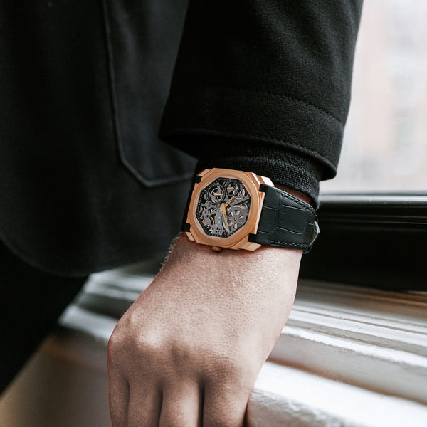 BVLGARI Octo Finissimo Skeleton In Rose Gold With Strap – HODINKEE Shop