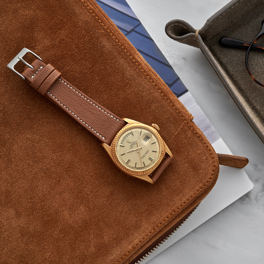 light brown leather watch strap