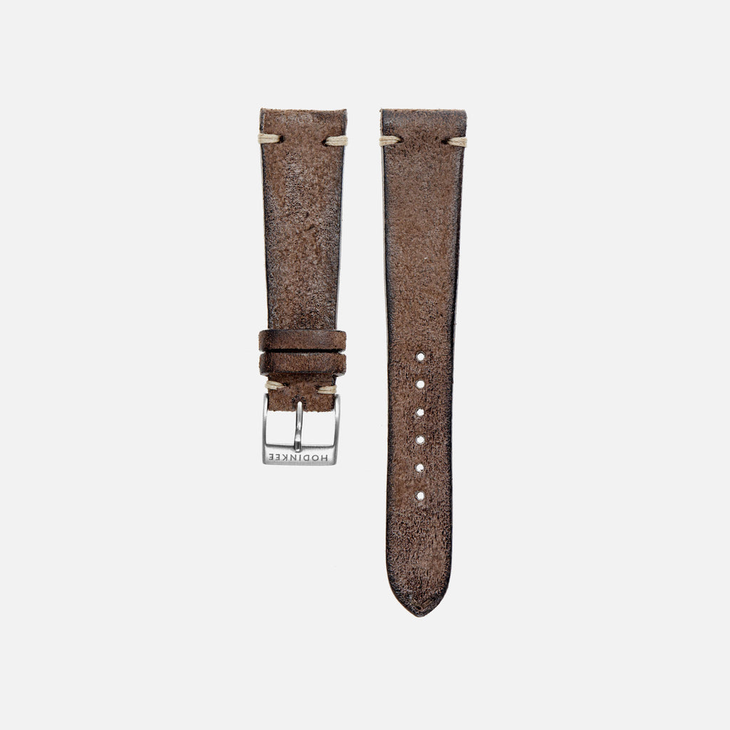 MiLTAT 21mm, 22mm Genuine Olive Brown Distressed Leather Watch