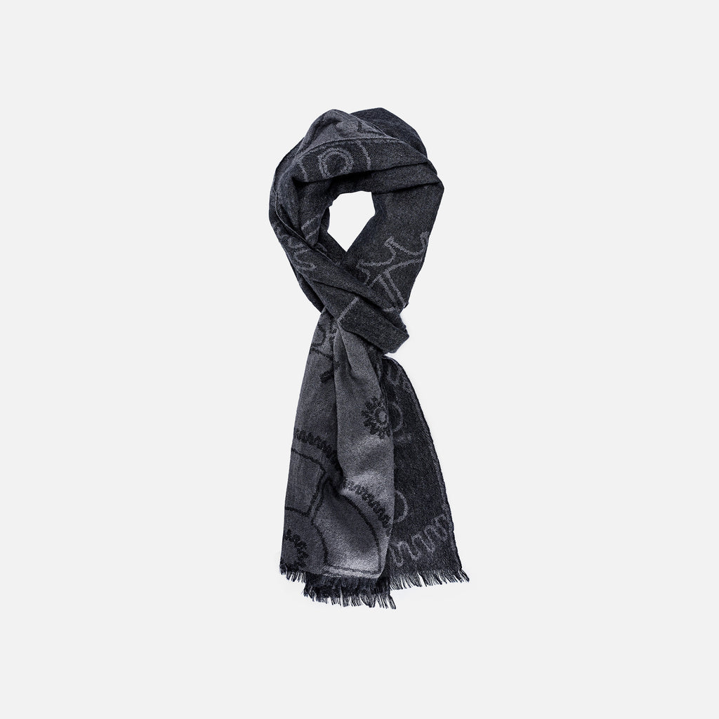 dark grey cashmere scarf