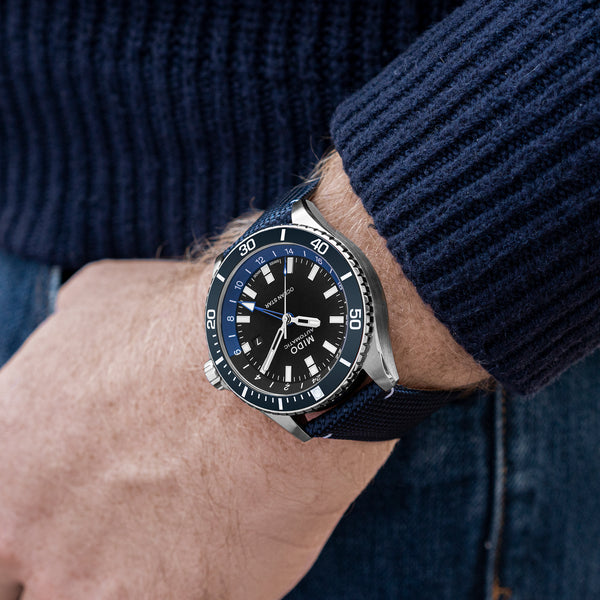 Mido Ocean Star GMT Black Dial With Blue Strap – HODINKEE Shop