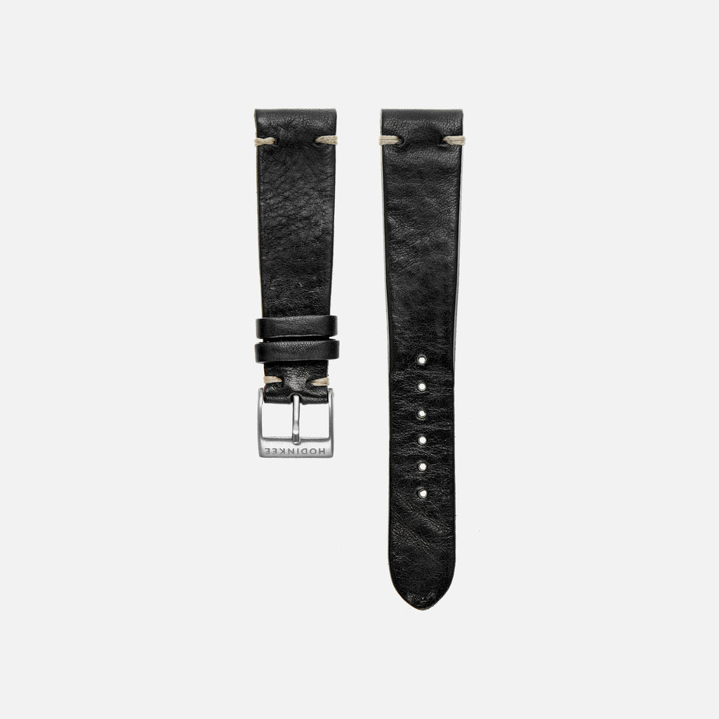 leather watch strap black