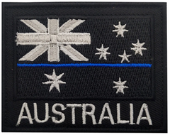 Thin Blue line 7cm length x 5.5cm width Embroidered Molle Shop Australia