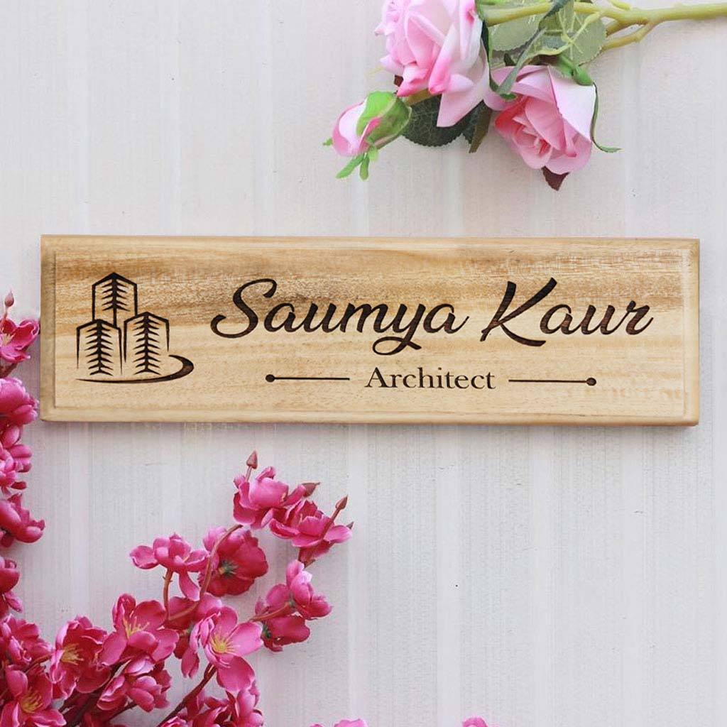 Personalized Wooden Nameplate For Architects