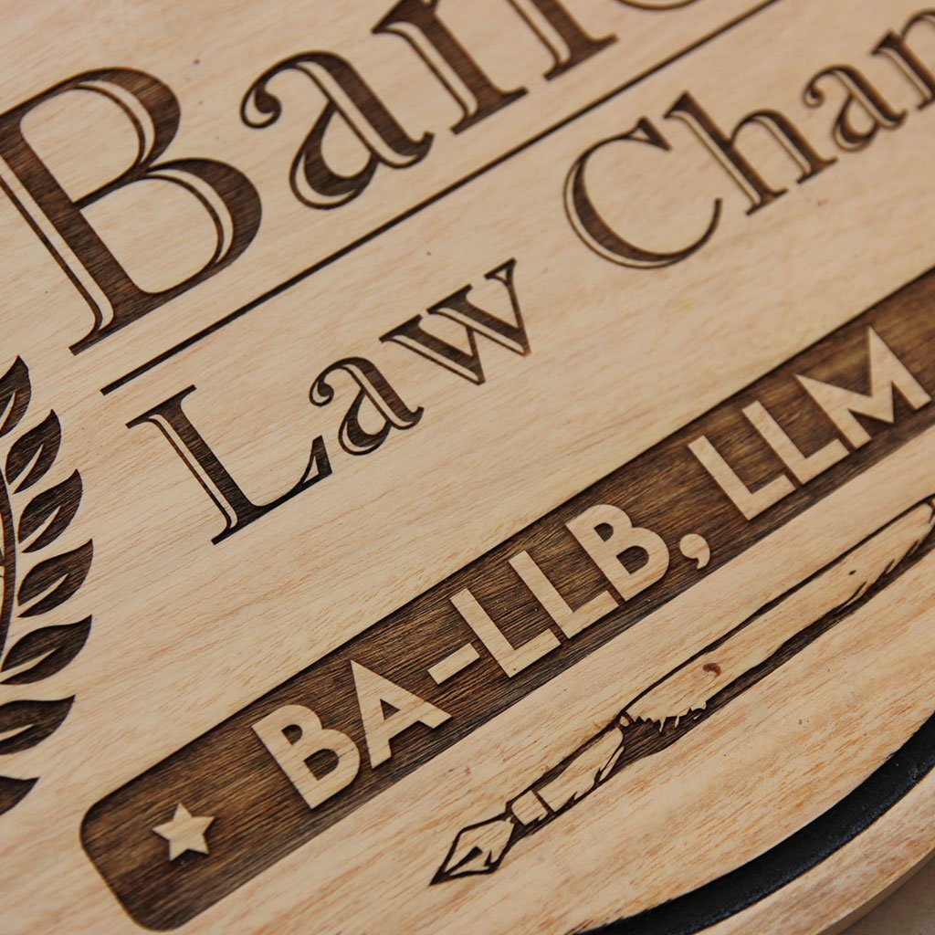 Hanging Wooden Business Sign Gifts For Lawyers Advocate Name Plate
