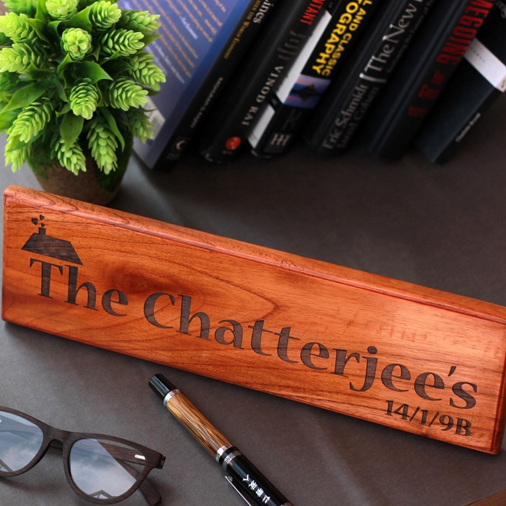 Personalized Wooden Nameplate With Family Name