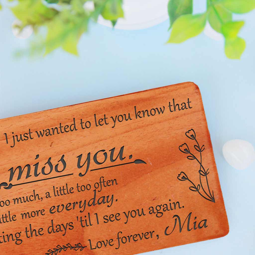 I Miss You Cards: Set Of Wooden Miss You For Him & Her