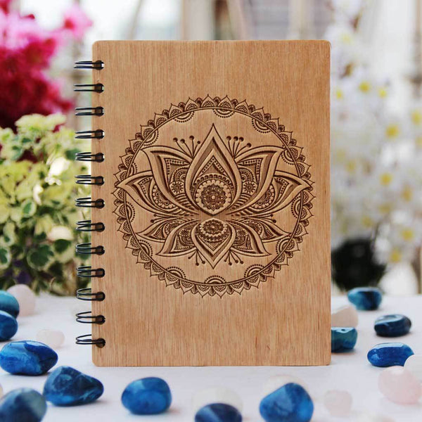 Lotus Journal | Personalized Wooden Notebook | Custom Wooden Diary