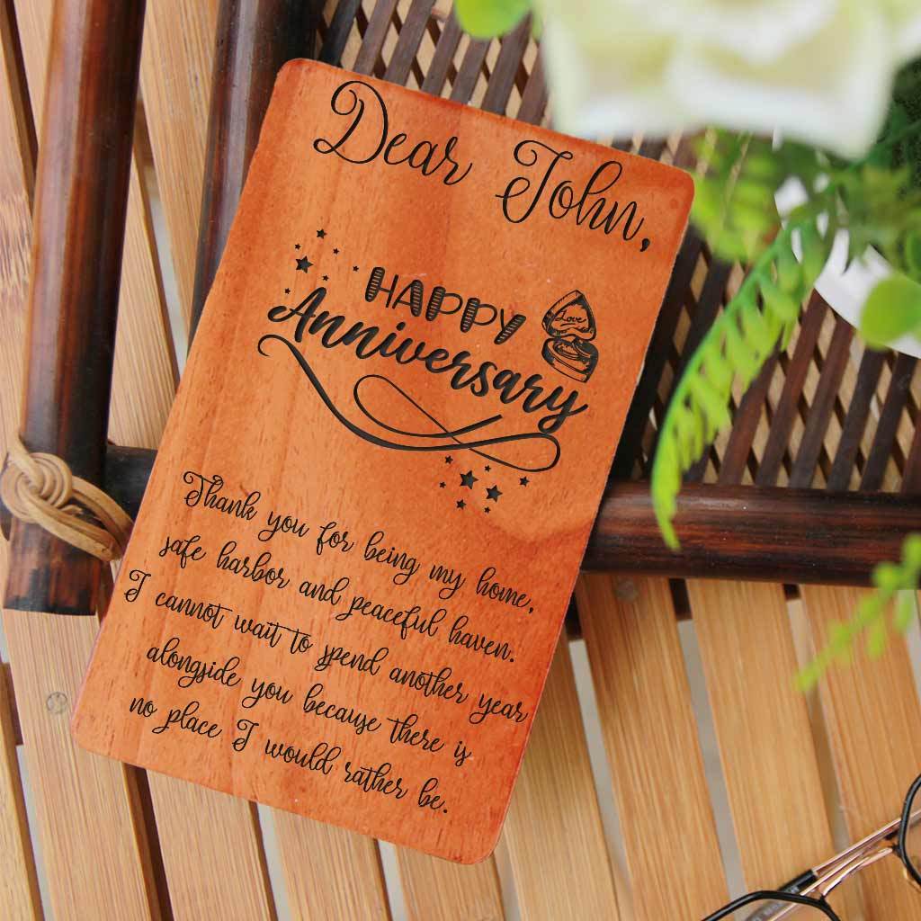 Set Of Wooden Anniversary Cards