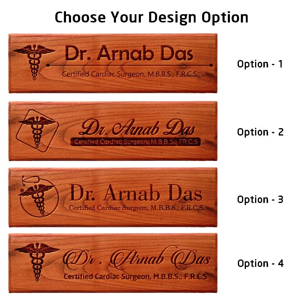 Personalized Wooden Nameplate For Doctors Wood Desk Door Name