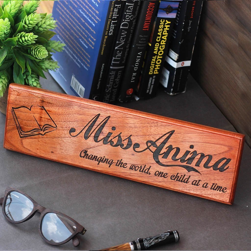 Personalized Wooden Nameplate For Teachers Desk Door Name