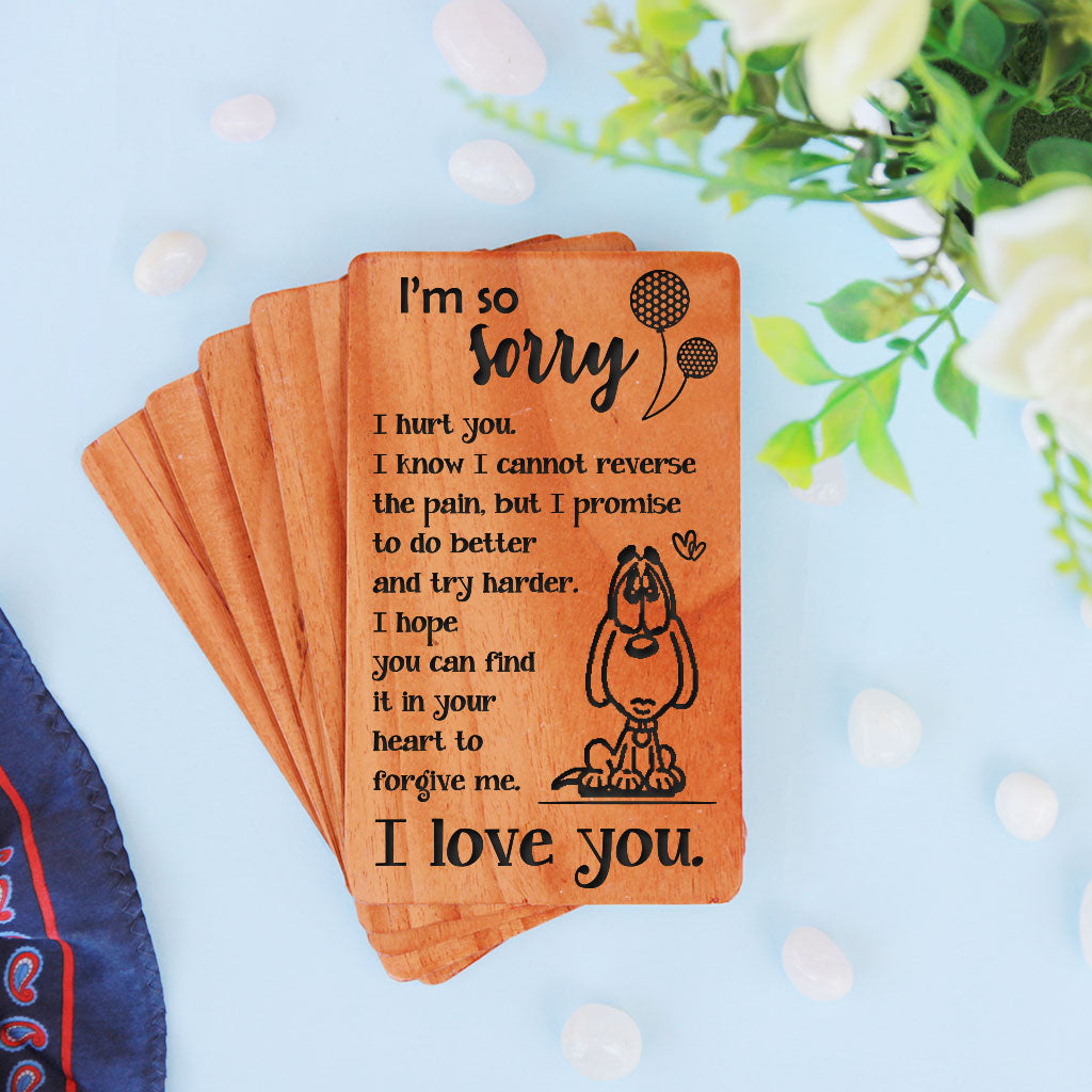 I Am Sorry Cards - Set Of Wooden Apology Cards