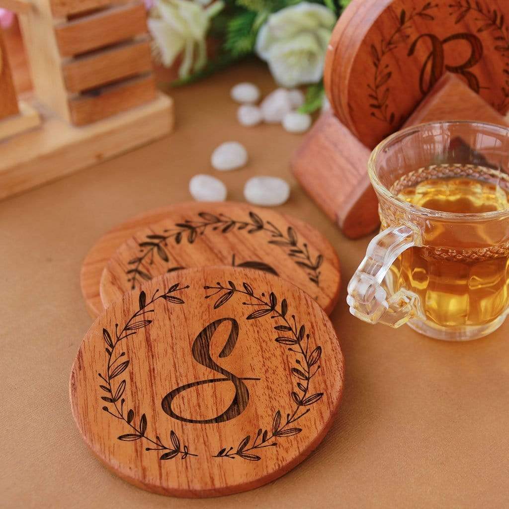 initial drink coasters