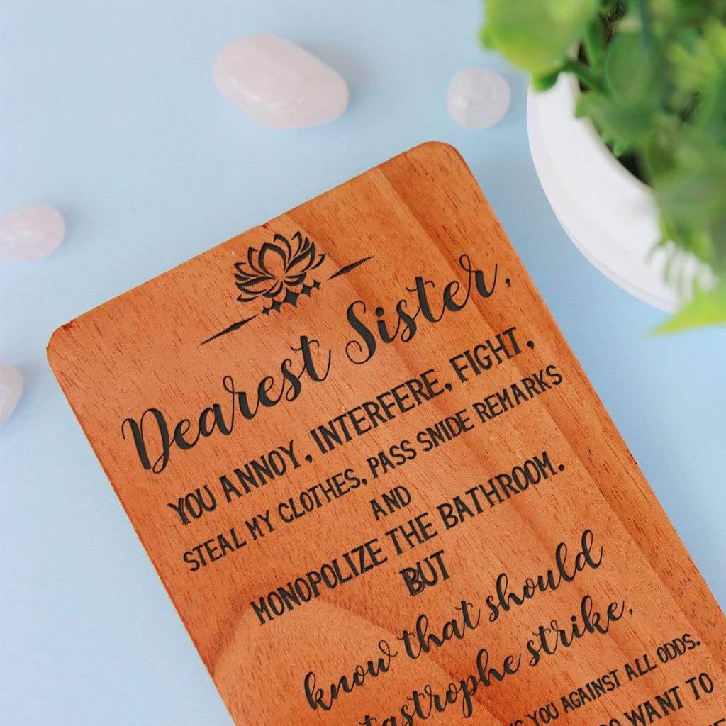 Greeting Card For Sister: Set Of Personalized Wooden Cards