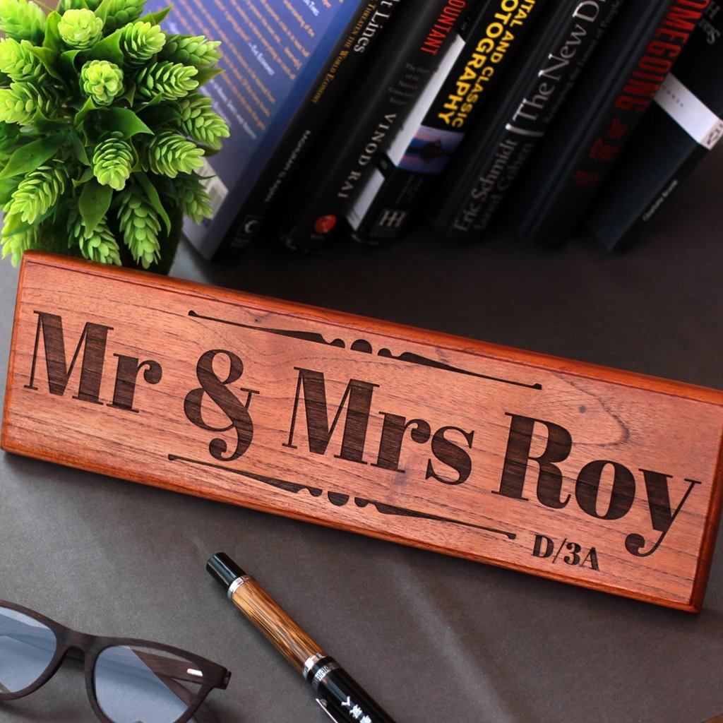 Mr Mrs Wooden Nameplates For Desk Doors Custom Wooden Name Plaque