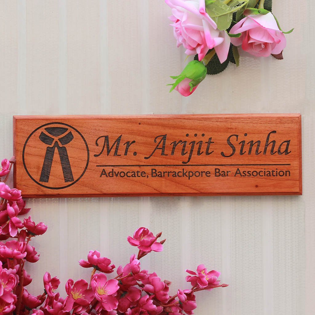 Personalized Wooden Nameplate For Lawyers Desk Door Name Signs