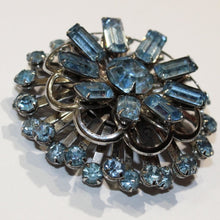 Vintage Retro Blue Crystal Brooch