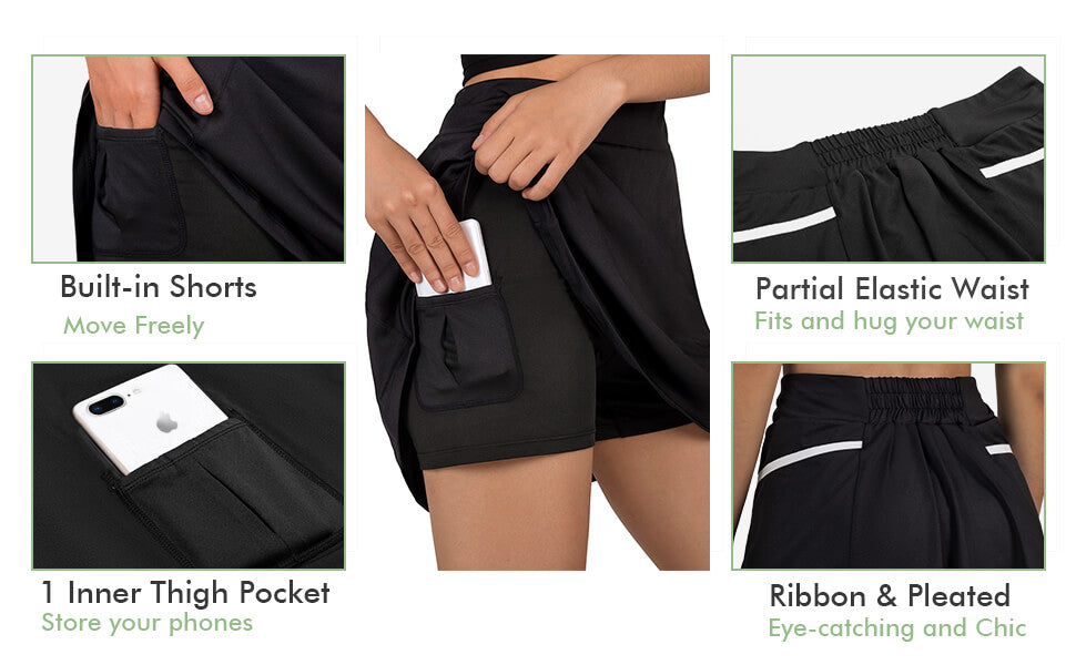 Women's Running Tennis Golf Skirt