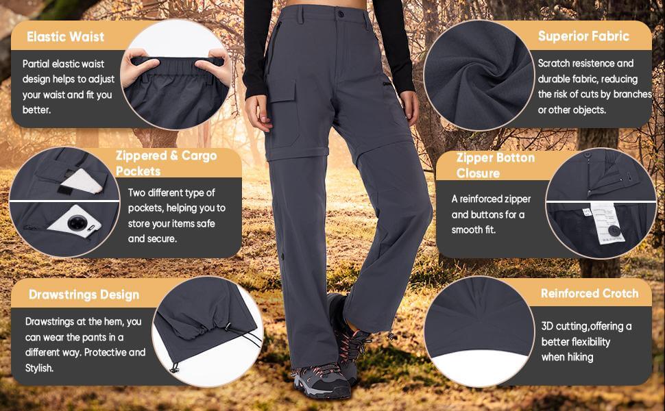 Women's Convertible Hiking Pants details
