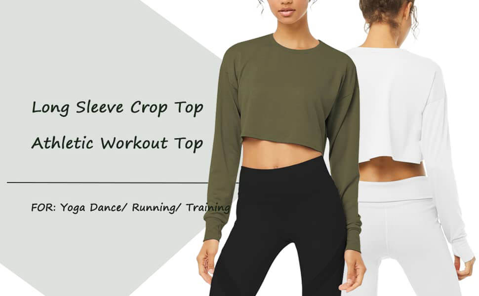 Women's Crop Tops Workout Athletic Shirts 05